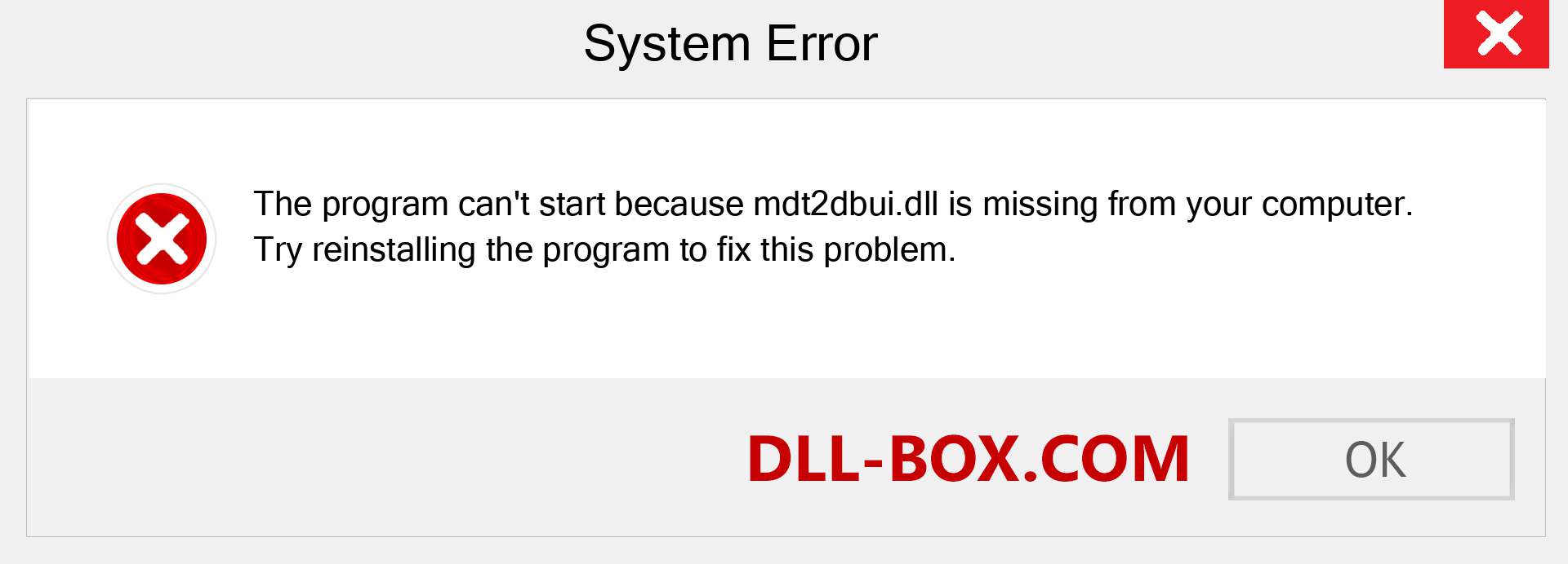  mdt2dbui.dll file is missing?. Download for Windows 7, 8, 10 - Fix  mdt2dbui dll Missing Error on Windows, photos, images